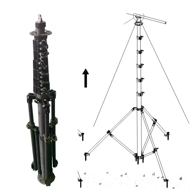 carbon fiber camera pole custom support