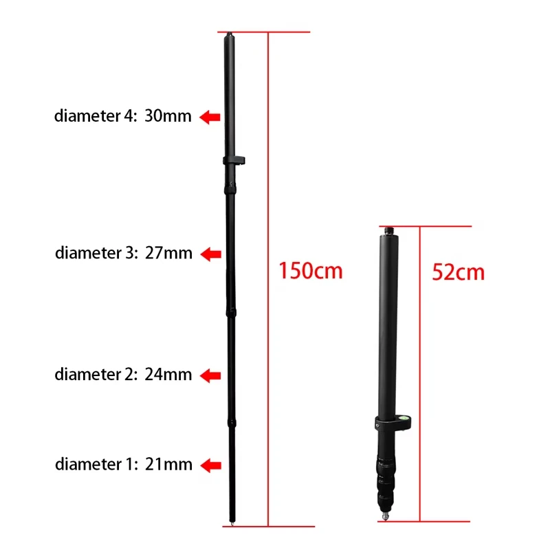 telescoping measuring pole